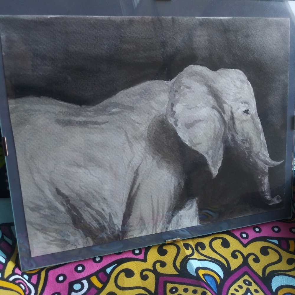 Original Watercolor Painting Elephant Wall Art Watercolors - Picture 6 of 13